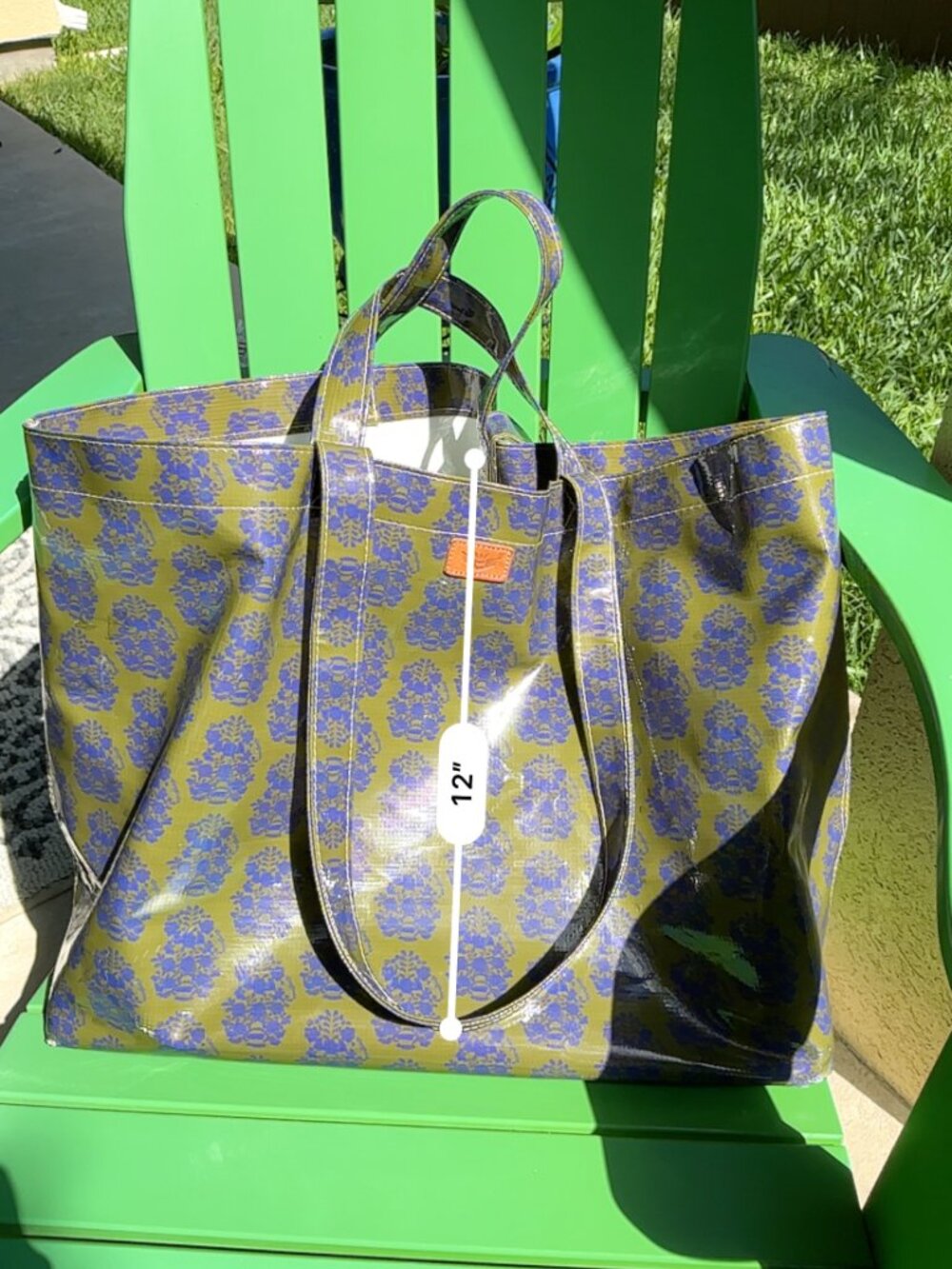 ✨ Consuela Tote Bag – Olive & Blue Floral Print | Large Carryall ✨ - Picture 2 of 7